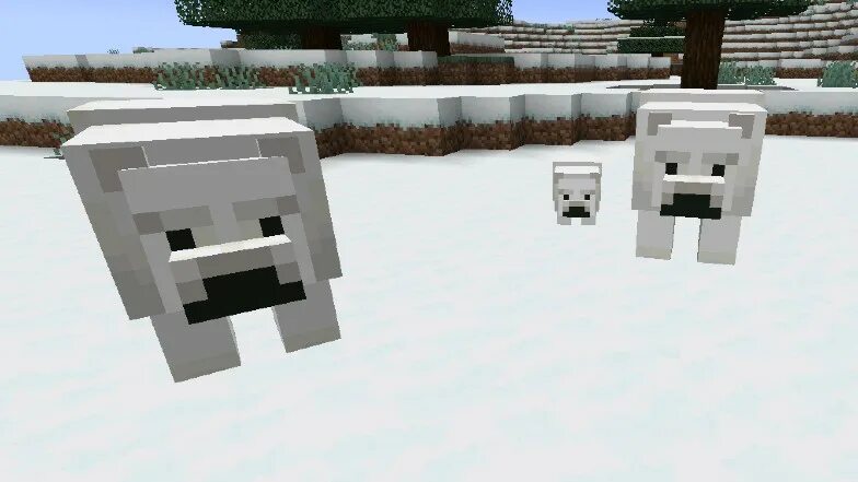Как выглядит белый медведь в майнкрафт Мод Polar Bear для Minecraft