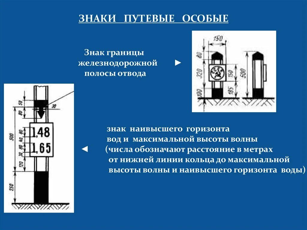 Укажите обозначение путевых