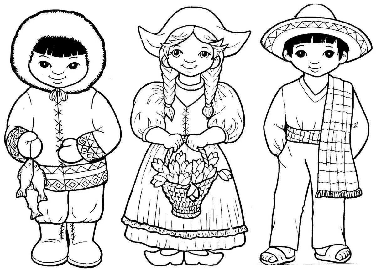Раскраски национальная россия. Национальные костюмы раскраска для детей. Раскраска "народные костюмы".