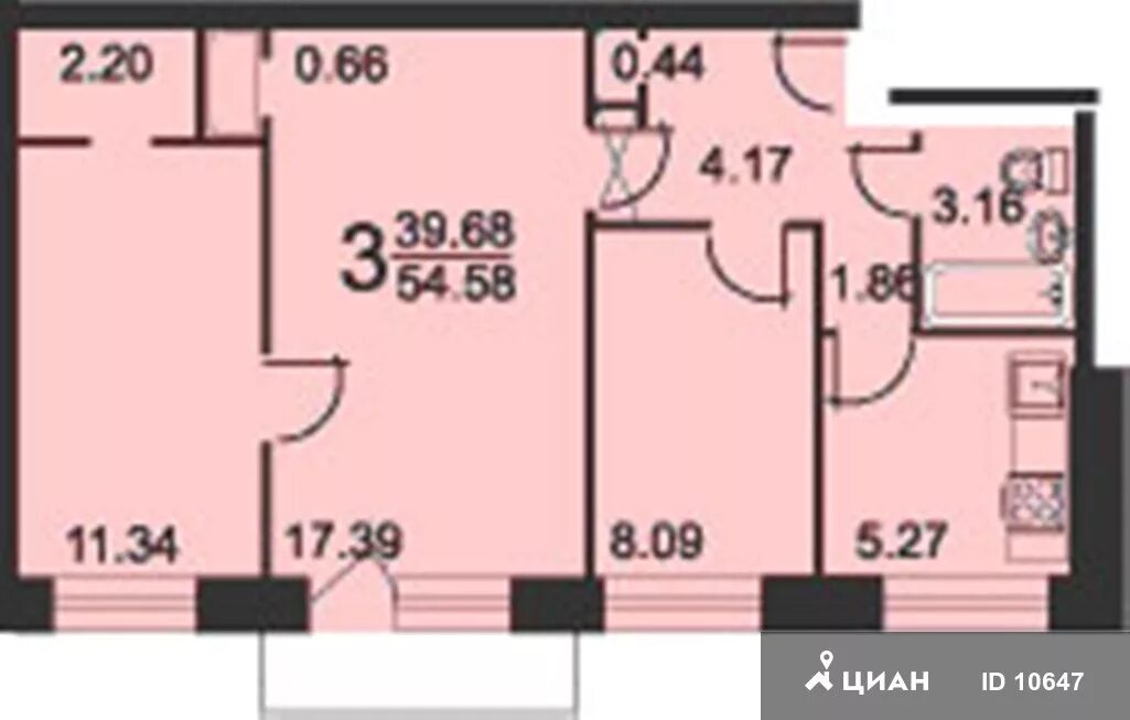 Продажа двухкомнатной квартиры 43м² просп. Мира, 179А, Москва, СВАО, р-н Ростоки