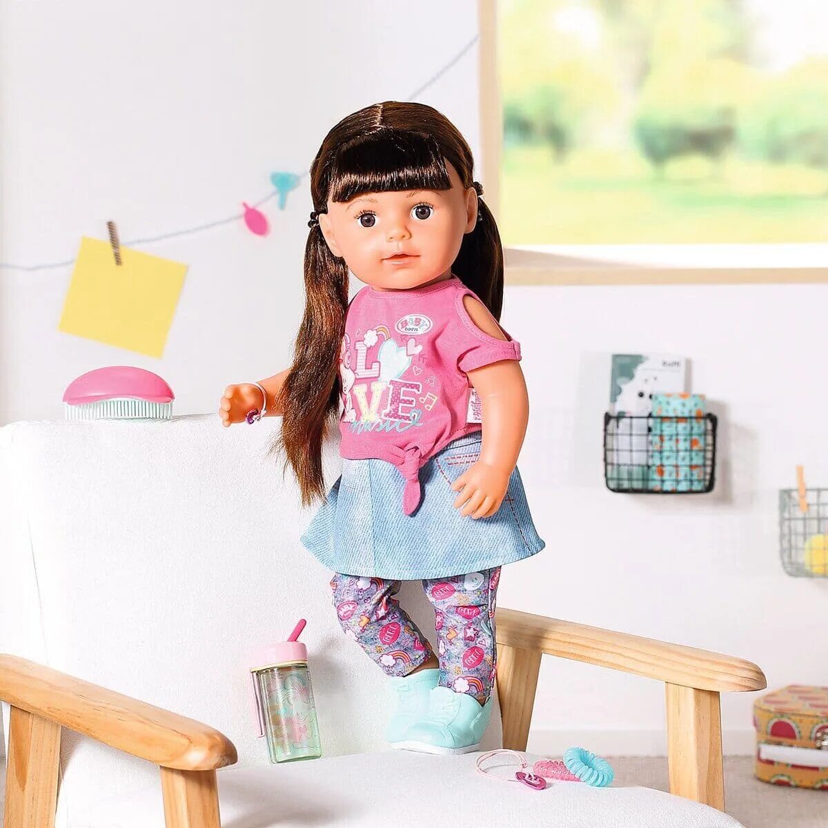 Большая кукла беби. Кукла zapf creation baby. беби борн сестричка брюнетка. интерактивная кукла zapf creation baby born сестричка брюнетка, 43 см, 827-185. кукла zapf creation 43см интерактивная baby.