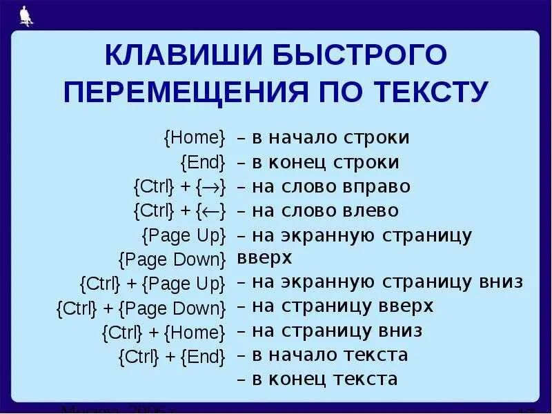 Переход в начало строки
