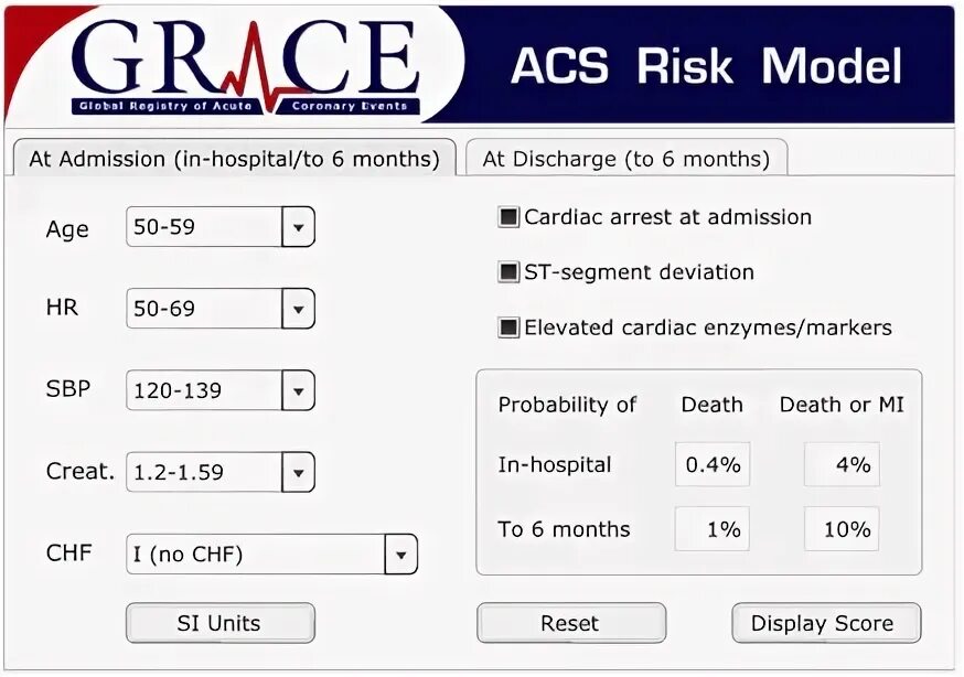 Калькулятор грейс. Grace risk score. Grace ACS risk model. Риск Грейс калькулятор. Шкала Граце калькулятор.