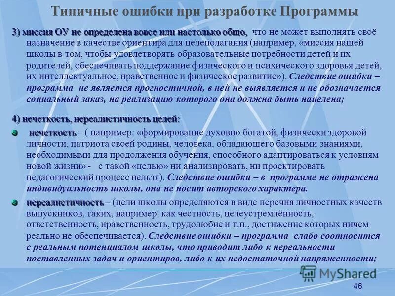 Программы слабое