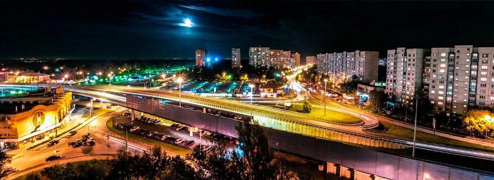 Aerial View of a City at Night