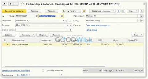 Реализация товара на комиссию