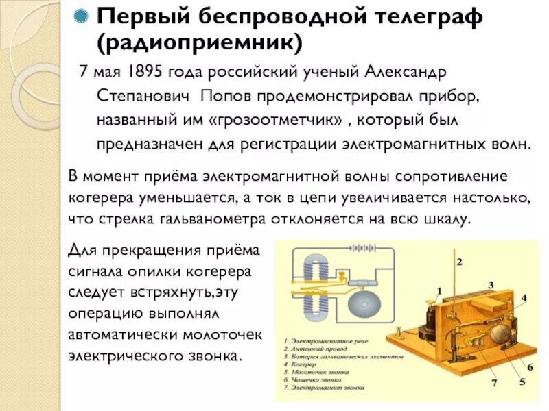 Беспроволочный Телеграф Попова и Маркони. Изобретение а. с. Поповым беспроволочного телеграфа. Первый беспроводной Телеграф (радиоприемник). Первый беспроволочный Телеграф. Кто является изобретателем беспроволочного телеграфа