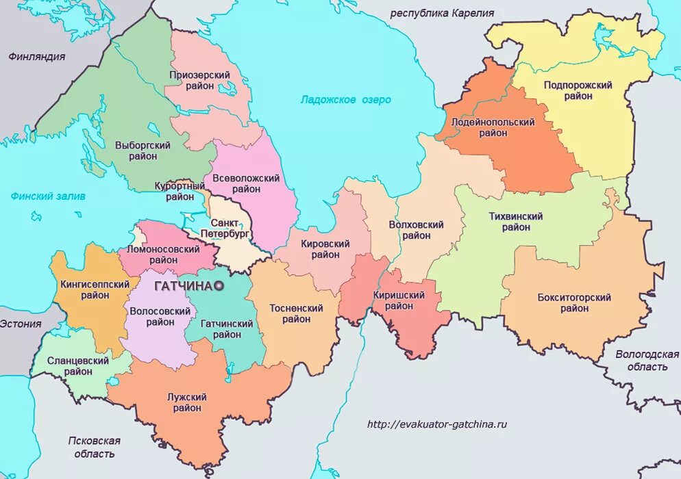 Сколько лет ленинградской области в 2024 году. Карта районов Ленинградской области. Районы Ленобласти на карте. Ленинградская обл карта области. Муниципальные районы Ленинградской области на карте.