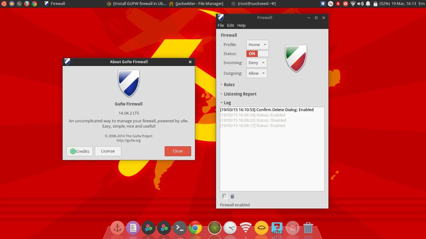 Установить firewall. Установить firewall