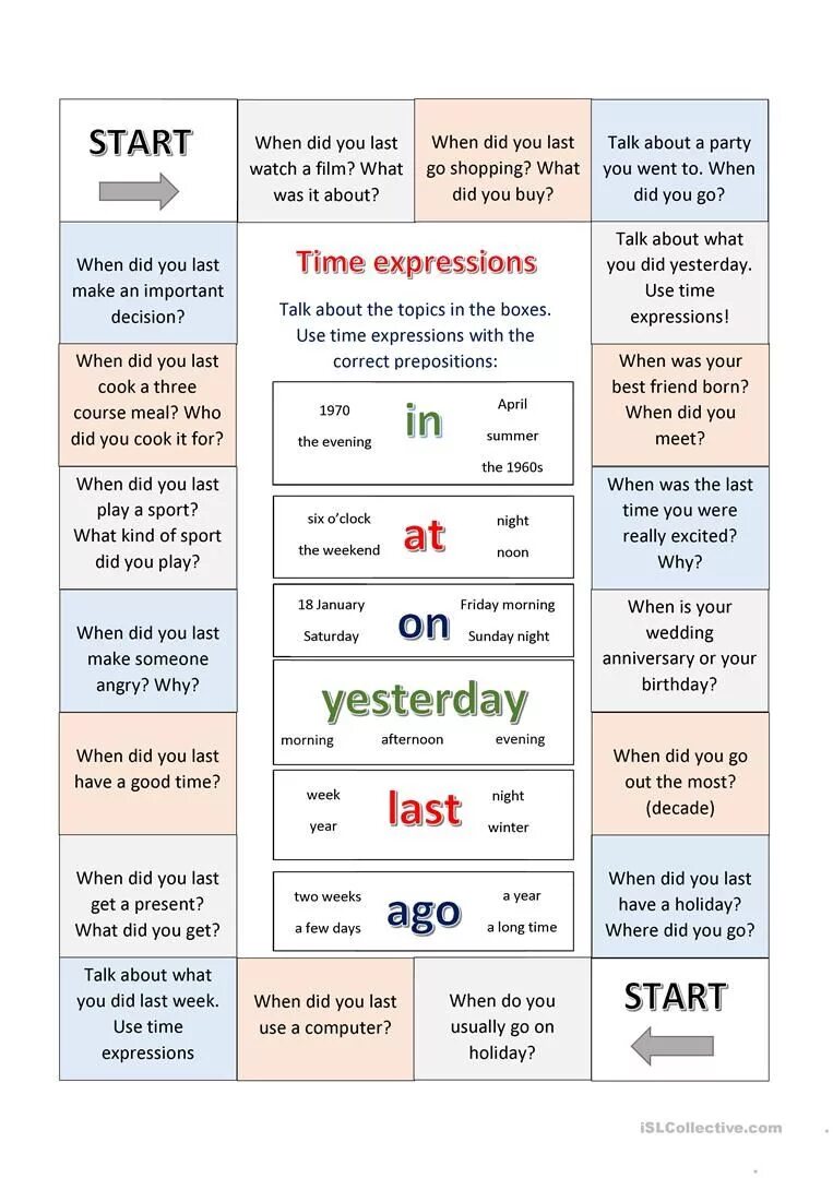 When was the last time you used. Time expressions в английском языке. prepositions of time в английском языке. board games in english времена. предлоги в английском языке.
