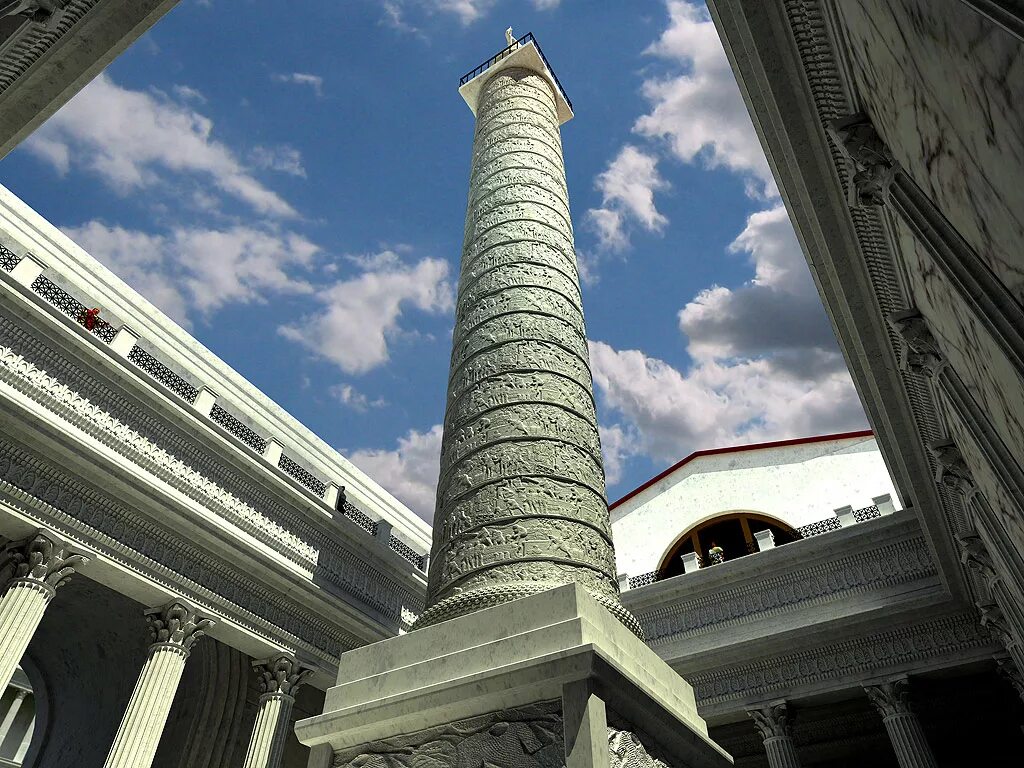 Колонна Траяна в древнем Риме. Башня Траяна. Триумфальная колонна Траяна. Колонна Траяна в Риме реконструкция.