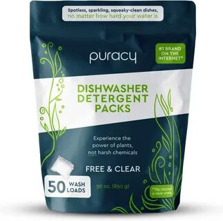 Natural Dishwasher Detergent, Free & Clear Enzyme-Powered Automatic Dis...