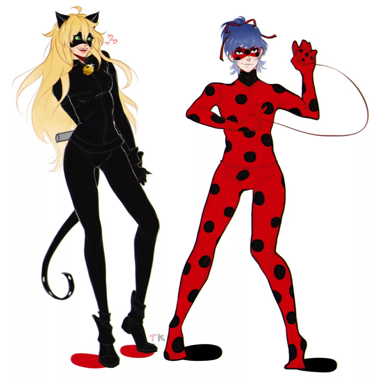 Как выглядят кошки леди Miraculous : Rena Rouge Ladybug Chat Noir et Queen B Coloriage, Image coloriage,
