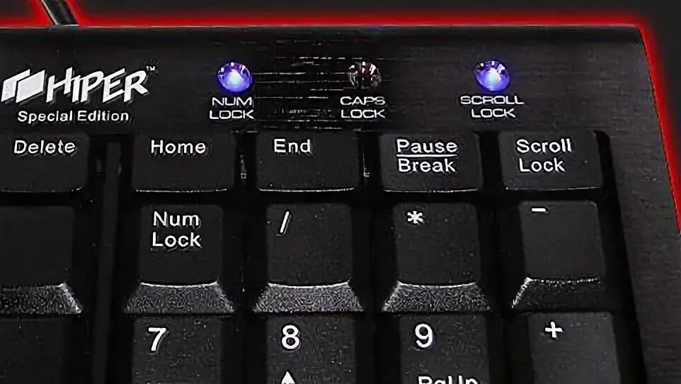 Горит num lock
