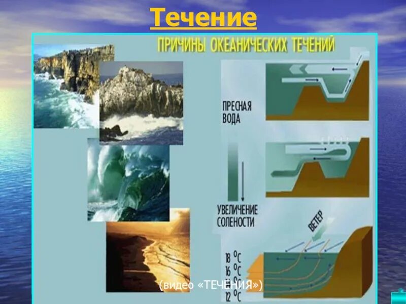 Схема волны в океане. Части гидросферы Морское течение. Воды минерального океана схеме поверхности течения рисунок. Воды мирового океана схема поверхностей течений доклад. Сон вода течение