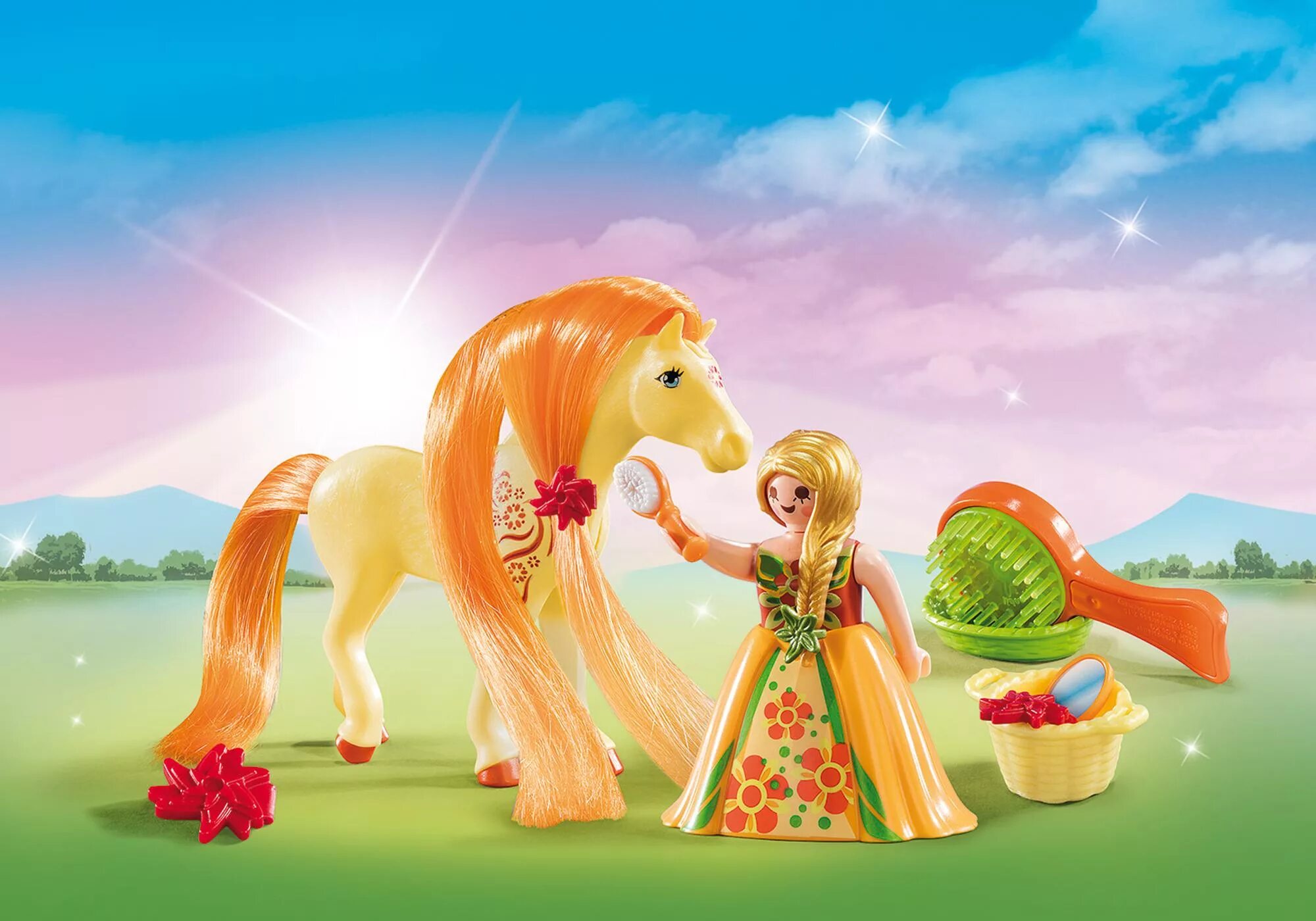 Кони сказки девочку. Сказочные лошади. Сказочный конь. Playmobil принцесса с лошадкой. Златогривый конь.