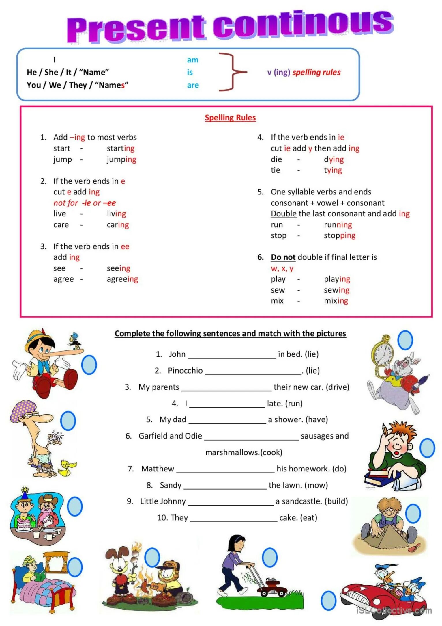 Present Continuous Spelling Rules Worksheets. Present Continuous в английском языке Worksheets. Рабочий лист present Continuous. Present Continuous упражнения Worksheets. Глаголы ing упражнения