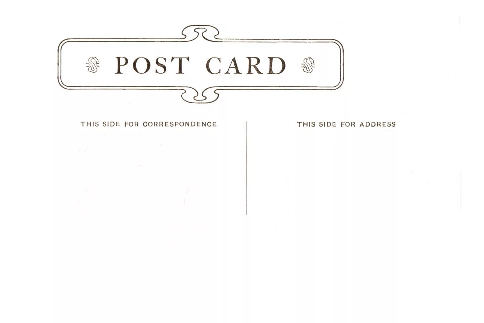 Back post. Post Card. Post Card back. Postcard Template.