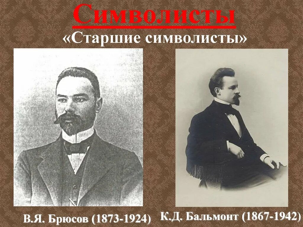 Бальмонт акмеист. Брюсов. Старшие символисты. Старшие символисты в.Брюсов к.Бальмонт. Брюсов символизм.