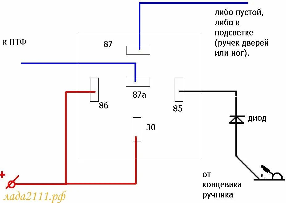 Подключение противотуманок через 5 контактное реле. Подключение реле 5 контактное схема подключения противотуманных фар. Схема подключения подключения противотуманок с реле. Схема подключения реле противотуманных фар 5 контактное. Как подключить птф через реле