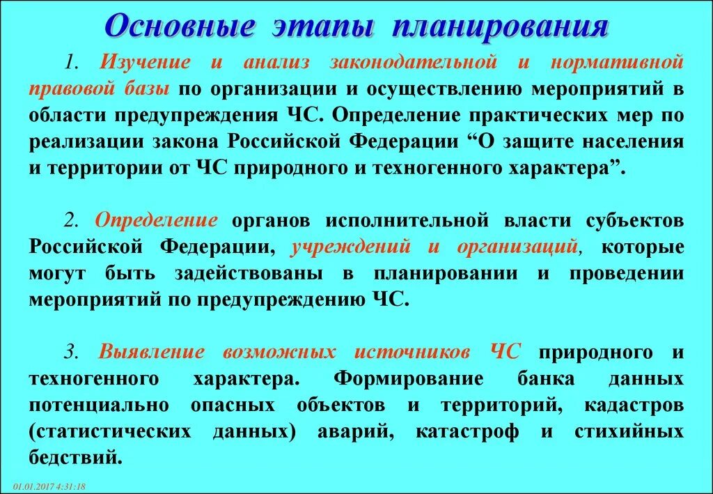 Основные этапы планирования. Планирование и проведение мероприятий го. Основные этапы мероприятий го.