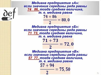 Медиана данных равна