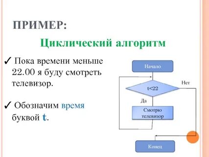 Приведите пример из жизни циклического алгоритма