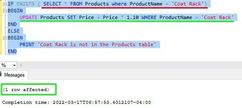 Select where not exists