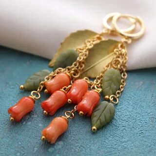 Коралловые сережки