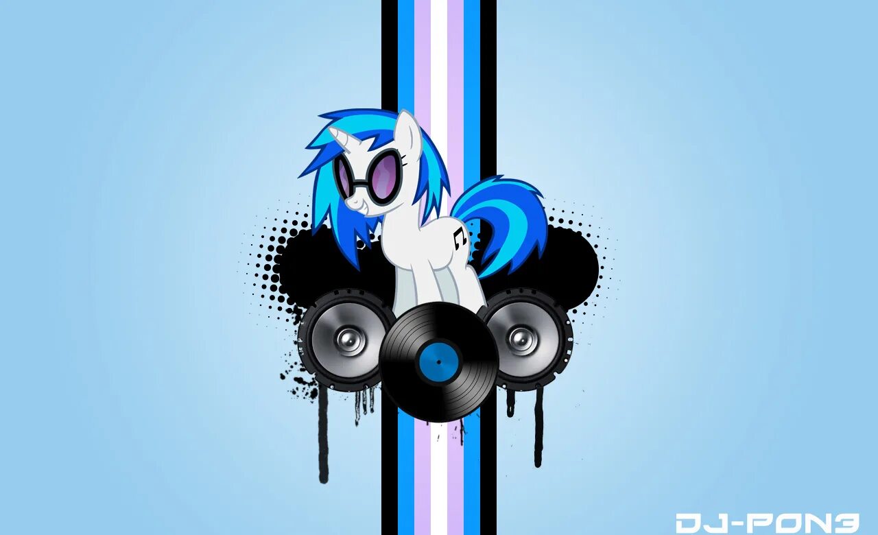 MLP DJ Pon-3. Пон-3.04.016 12мм. Винил скретч. Обои Пон.