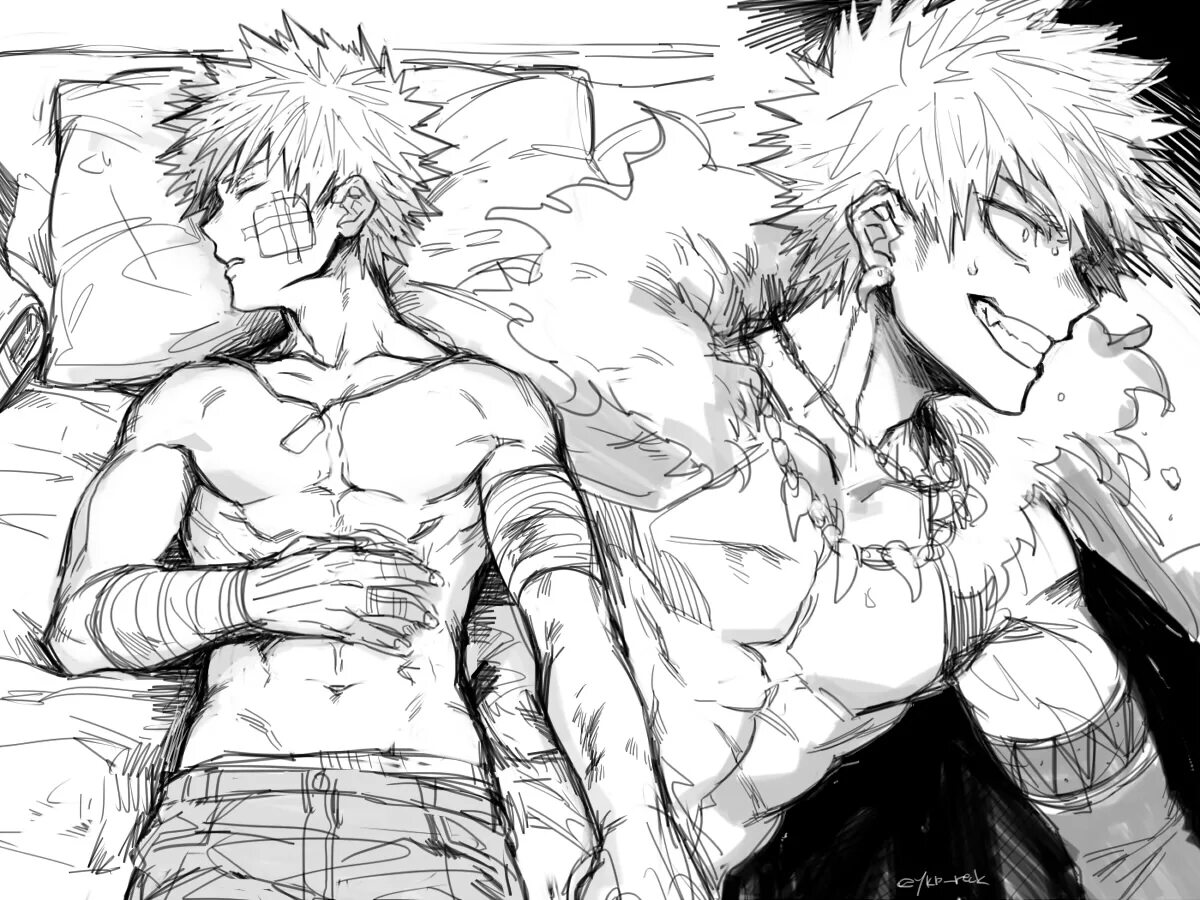 Яой манга мускулы. Bakugou Katsuki. Каччан Кацуки. Кацуки Бакугоу пресс.