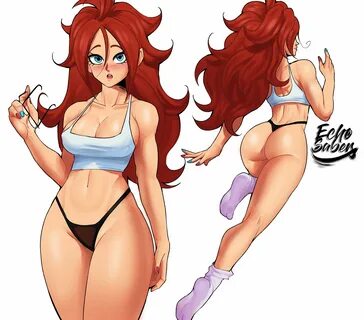 echosaber, android 21, dragon ball, dragon ball fighterz, white background,...