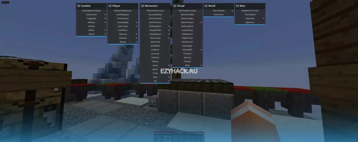 Читы майнкрафт Akrien. Akrien 1.12.2. Читы для майна 1.12.2 для серверов. Читы акриен 1.12.2.