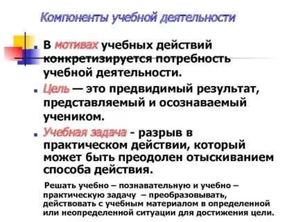 Цель средства результат учебной деятельности