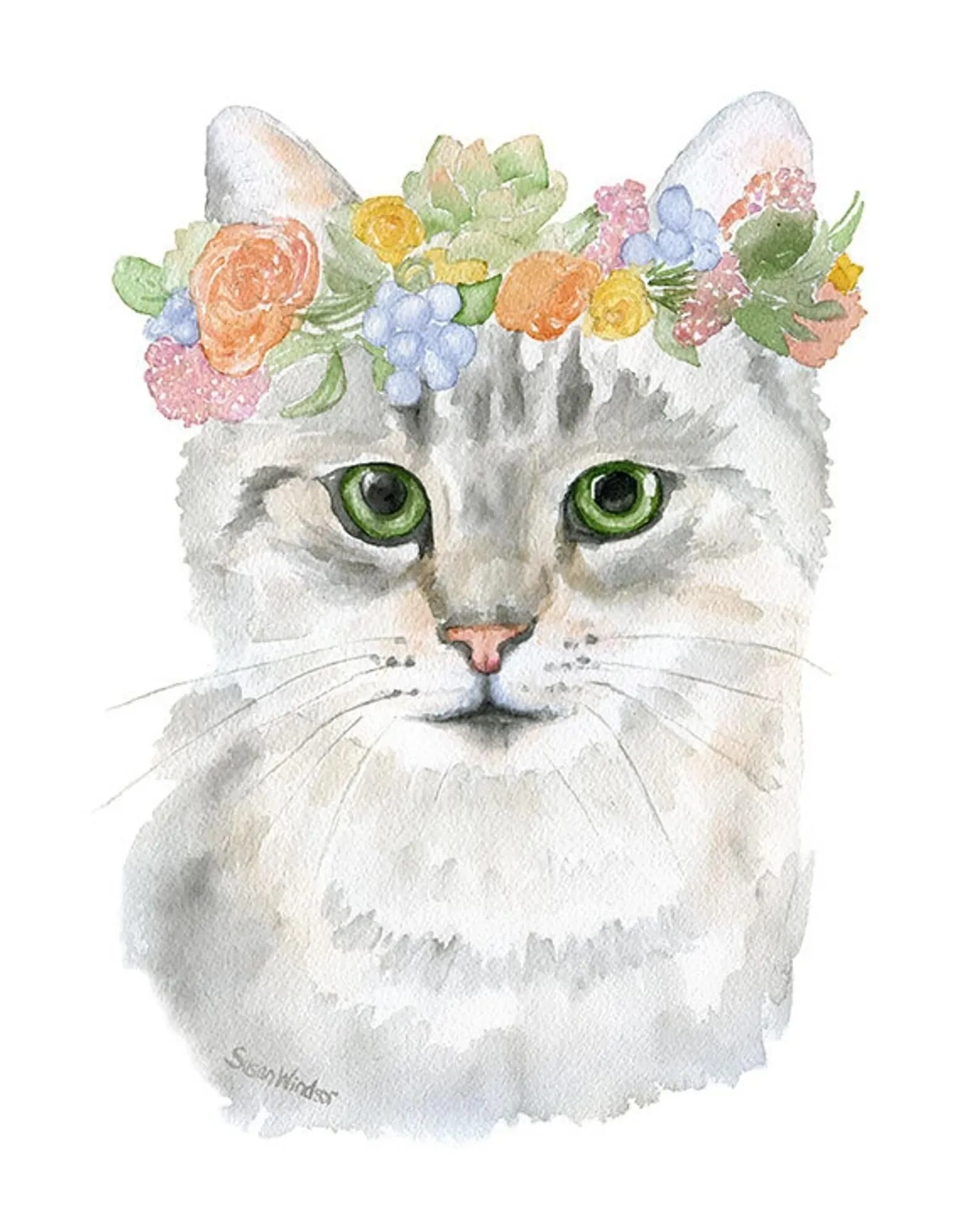 Акварельные кошки. Котики акварелью. Кошечка акварель. Портрет кота акварелью. Рисунок кота с цветами