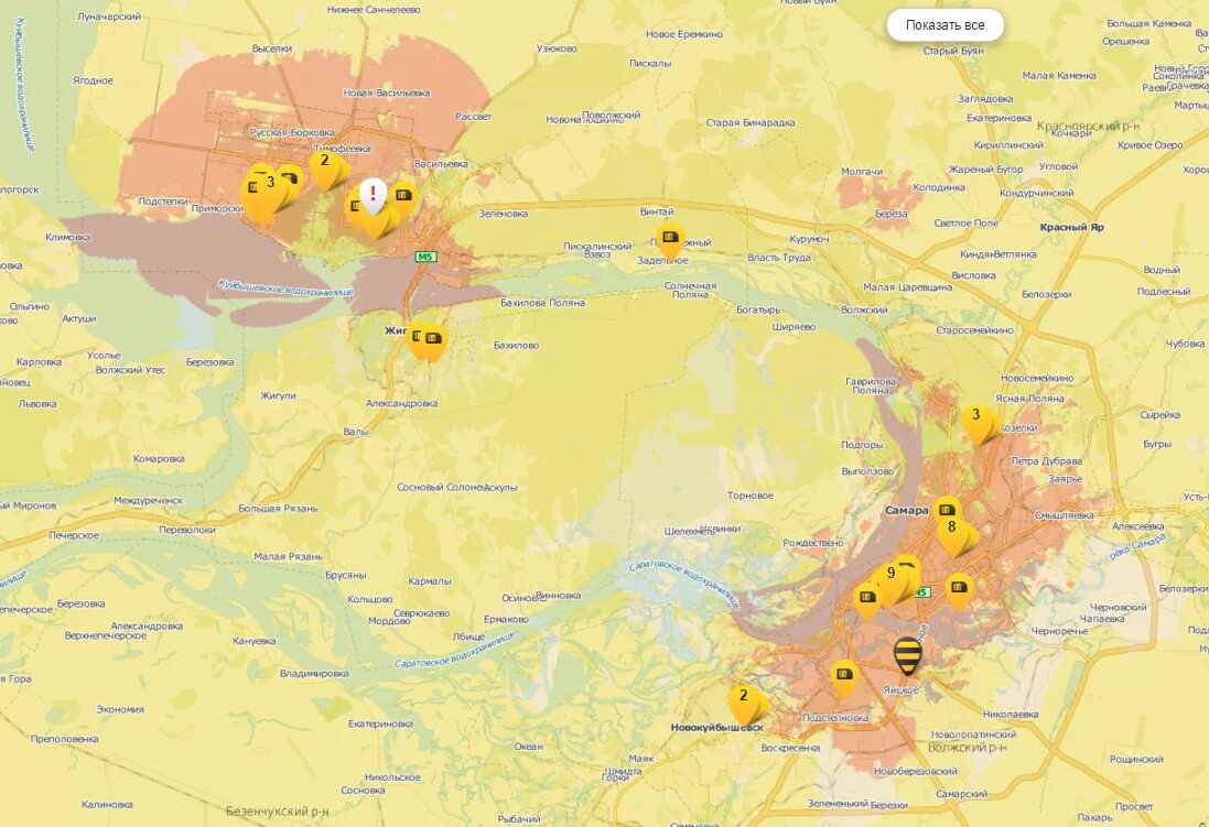 Зона покрытия краснодарский край. Зона покрытия Билайн Самарская область. Зона покрытия Билайн в Самарской области карта покрытия. Вышки 4g Билайн на карте. Покрытие сети Билайн на карте России.