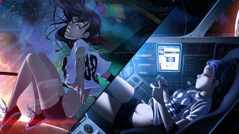 Neon High Tech Cyberpunk Anime Cyberpunk Girl.