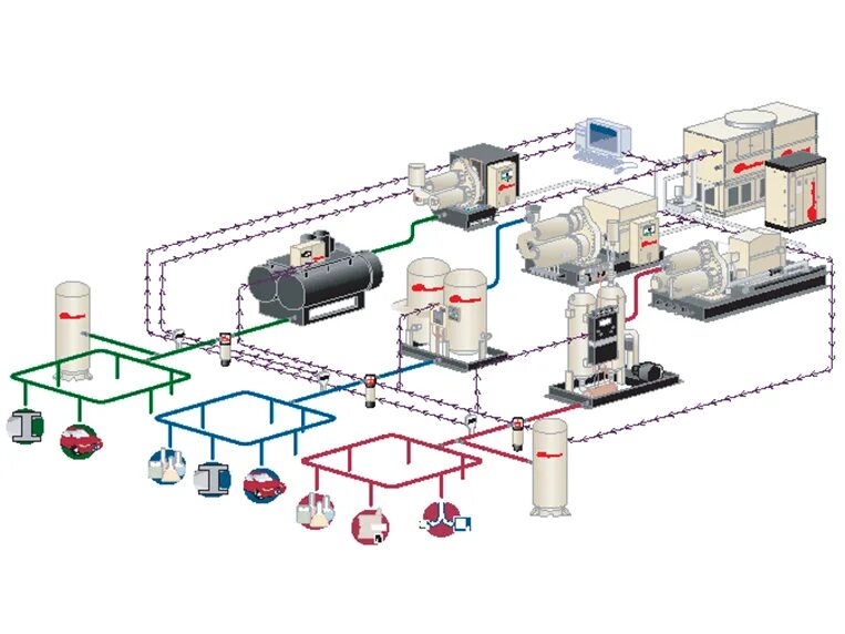 Схема пневмолинии сжатого воздуха для гаража. Монтаж трубопроводов сжатого воздуха. Магистраль сжатого воздуха. Алюминиевые трубы для пневмолинии. Пневмосистема для автосервиса.