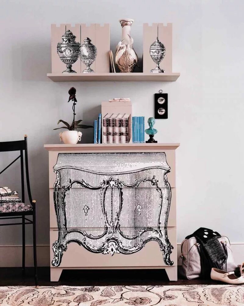 Декор для мебели. Старая мебель. Идеи переделки старой мебели. Переделка старой тумбочки. Декорировать комод.