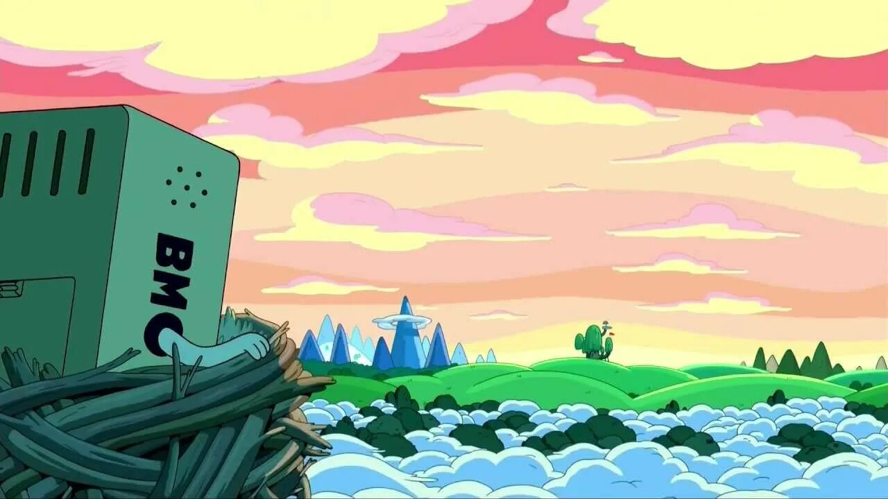 BMO Adventure time. Эдвенчер тайм БМО. БИМО обои. Adventure time пейзажи.