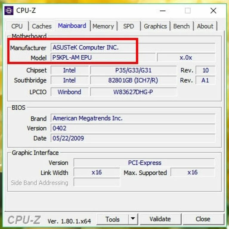 Windows 7 как узнать какая материнская