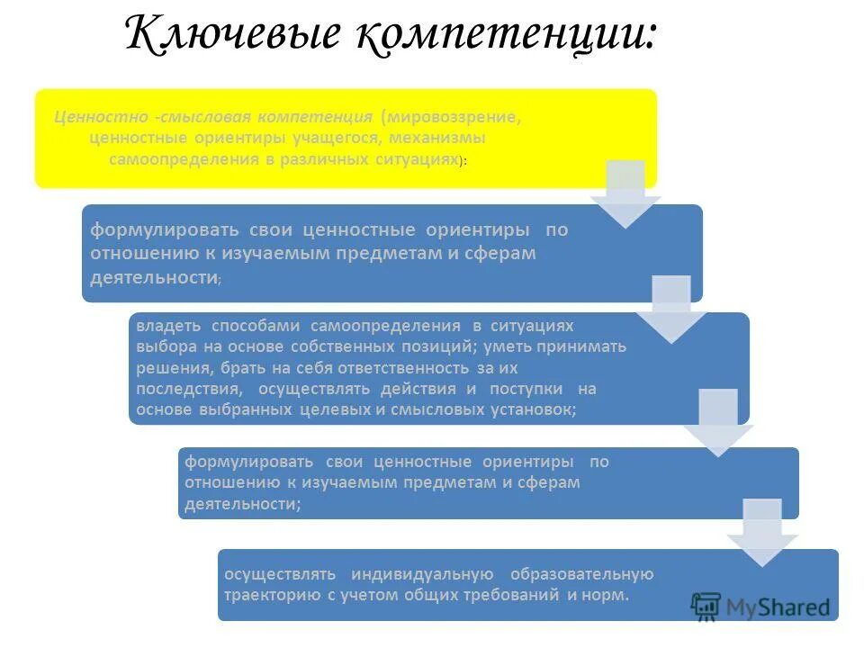 навыков ценностных установок опыта деятельности