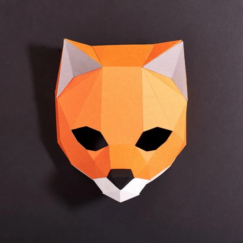 Fox half Mask паперкрафт. Паперкрафт Фокс маска. Полигональный бумажный 3d конструктор “детская маска лисы”. Poly 3d Mask Fox развертка. 3д маска из бумаги