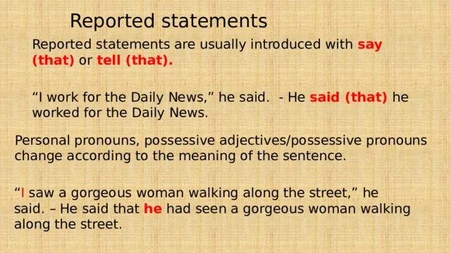 Reported Statements. Reported Speech Statements. Reported Speech reported Statements. Reported Statements таблица. Say the following statements in reported speech