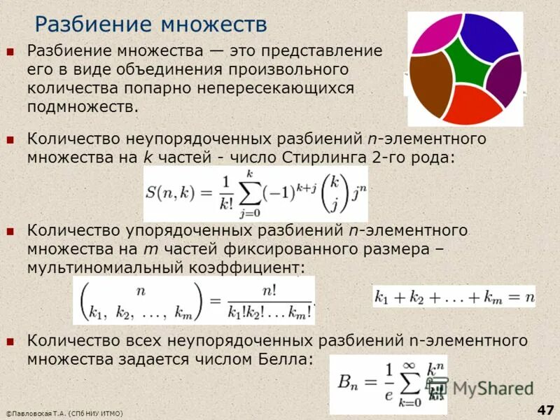 Алгоритм разбиения числа. Алгоритм разбиения числа