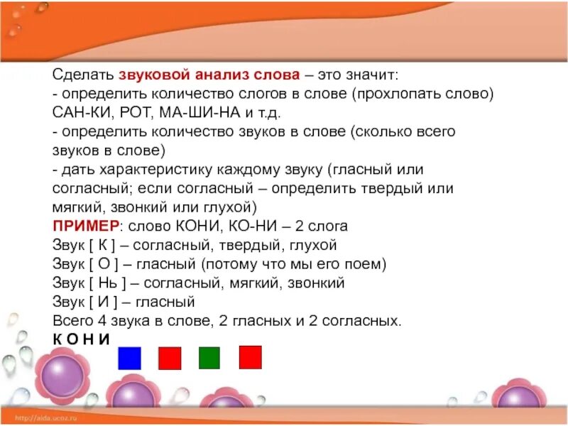 Анализ слова приводит