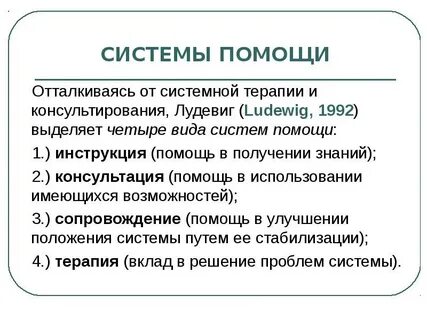 Виды систем помощи