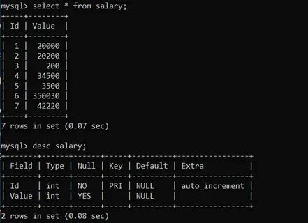 Select from values