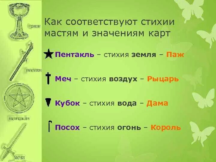 Мечи значение. Кубки пентакли жезлы мечи. Жезлы чаши мечи пентакли. Мечи кубки пентакли жезлы по стихиям. Меч Кубок жезл пентакль.