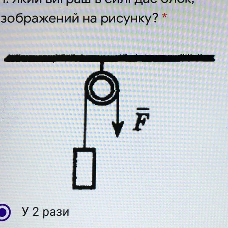 Вираз який описує виграш в силі який дає рухомий блок. В 3 4 рази